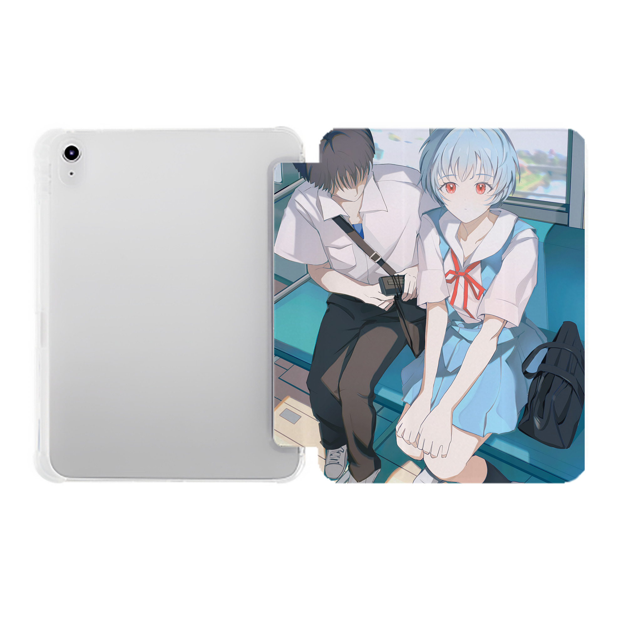 （画像用） EVA 新世紀エヴァンゲリオン IPad ケース ペン収納付き 三つ折りスタンド PUレザー×シリコン 対応機種9.5/10.5/10.9インチ